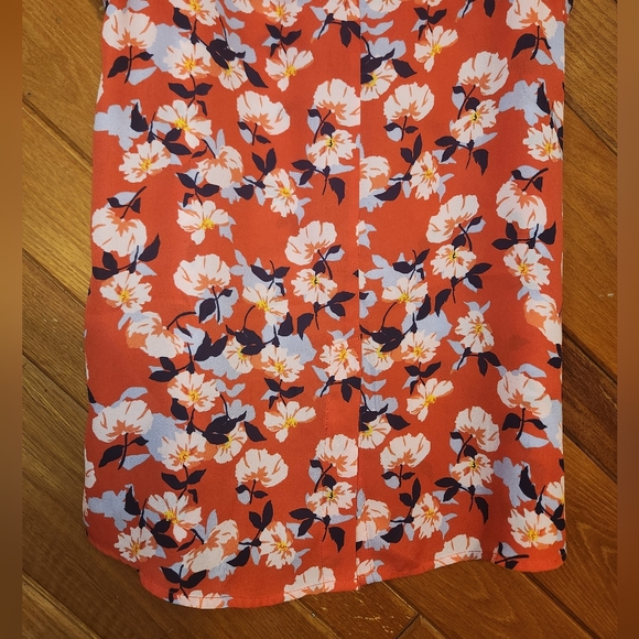 Cynthia Rowley orange and blue lightweight sheer medium tank top - Picture 3 of 8